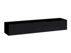 Móvel De Tv*Price Factory Conjunto de móveis de sala de estar SWITCH V, cores carvalho e preto com acabamentos em carvalho fresado e preto brilhante. Preto / Castanho