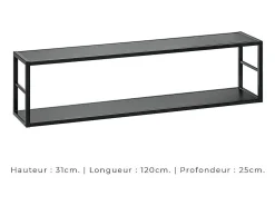 Móvel De Tv*Price Factory Conjunto de móveis de sala de estar estilo industrial SWITCH M4. Cor preta. Preto