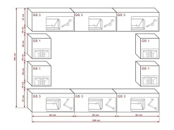 Price Factory Conjunto de móveis de sala de estar s suspensos coleção CEPTO XVII 249cm, 10 móveis, leds, modulares.^ Móvel De Tv