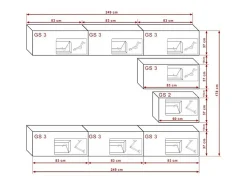 Móvel De Tv*Price Factory Conjunto de móveis de sala de estar s suspensos coleção CEPTO XVI 249cm, 8 móveis, modulares. Branco