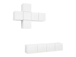 Móvel De Tv|vidaxl Conjunto de Móveis de TV em Contraplacado - 7 Peças Elegantes e Funcionais Branco