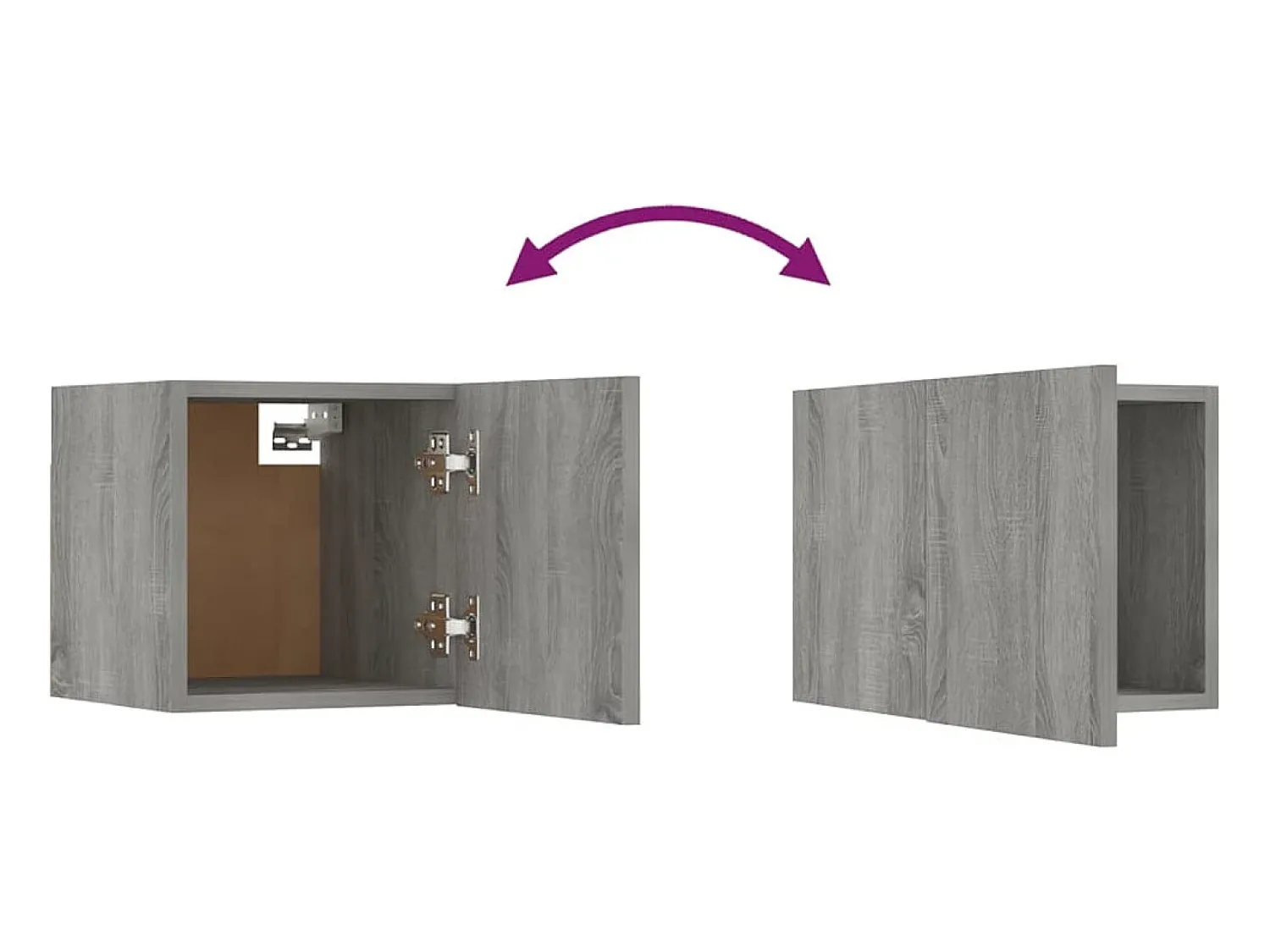 Móvel De Tv|Helloshop26 Conjunto de móveis incluindo guarda-roupa aparador rack para TV para sala de estar quarto sala de TV estante madeira engenheirada Sonoma cinza 02_0025381 Castanho