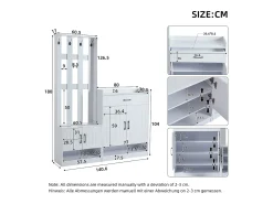 Clearance Merax Conjunto de móveis para corredor - 140,6 x 32 x 180 cm - Guarda-roupa + sapateira - Aglomerado - Branco