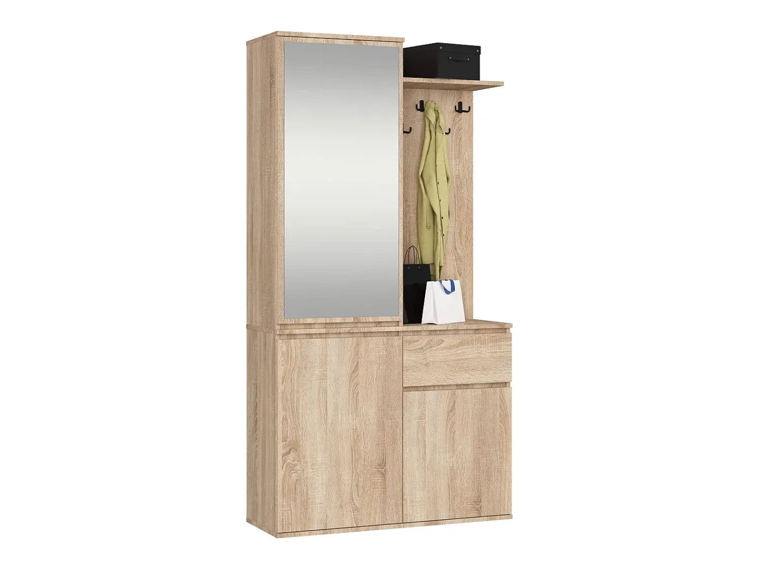 Clearance Akord Conjunto de Móveis para Hall de Entrada ENTRO PK Carvalho Sonoma Camel