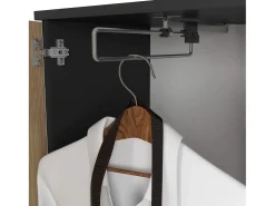 Outlet Akord Conjunto de Móveis para Hall de Entrada ENTRO Preto/Carvalho Artisan Preto / Natural claro