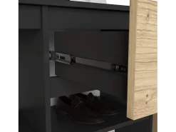 Outlet Akord Conjunto de Móveis para Hall de Entrada ENTRO Preto/Carvalho Artisan Preto / Natural claro