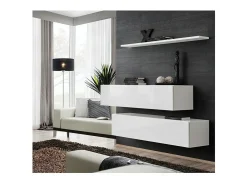 Móvel De Tv|Price Factory Conjunto de móveis para sala de estar SWITCH SBII, cor branca brilhante. Branco
