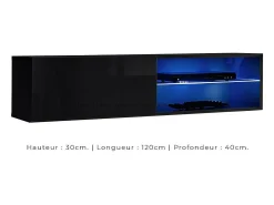 Móvel De Tv*Price Factory Conjunto de móveis para sala de estar SWITCH XXV, design em cor brilhante. Preto