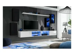 Móvel De Tv|Price Factory Conjunto de móveis para sala de estar SWITCH XXV, design em e branco. Preto