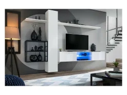 Móvel De Tv|Price Factory Conjunto de móveis para sala de estar estilo industrial SWITCH M5. Cor branca. Branco