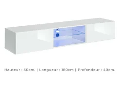 New Price Factory Conjunto de móveis para sala de estar SWITCH XXI design, nas cores e carvalho. Branco
