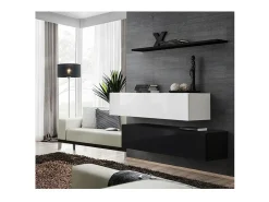 Online Price Factory Conjunto de móveis para sala de estar SWITCH SBII, design em cores e branco brilhante. Preto