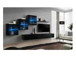 Móvel De Tv*Price Factory Conjunto de móveis para sala de estar SWITCH XX, design sofisticado, na cor brilhante. Preto