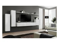 Móvel De Tv|Price Factory Conjunto de móveis para sala da coleção SWITCH I design. Cor branca brilhante. Branco