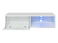 Outlet Price Factory Conjunto de móveis para sala de estar SWITCH XXVI, design moderno, na cor brilhante. Branco
