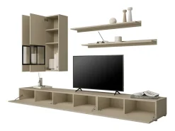 Meublorama Conjunto de móveis para sala RAMOS – claro – Design contemporâneo sem LED^ Móvel De Tv