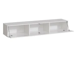 Móvel De Tv*Price Factory Conjunto de móveis para sala de estar SWITCH V, cores carvalho e branco com acabamentos em carvalho fresado e branco brilhante. Castanho