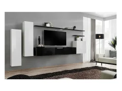 Price Factory Conjunto de móveis para sala de estar coleção SWITCH I design, cores e preto brilhante.^ Móvel De Tv