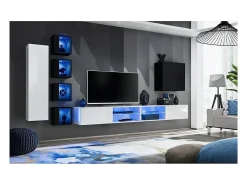 Móvel De Tv|Price Factory Conjunto de móveis para sala de estar SWITCH XXVI, design em cores e preto. Branco