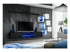 Price Factory Conjunto de móveis para sala de estar SWITCH XXI, design em e branco.^ Móvel De Tv