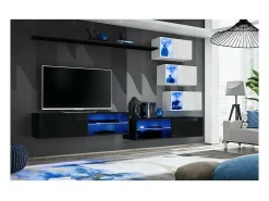 New Price Factory Conjunto de móveis para sala de estar SWITCH XXIV, design e branco. Preto