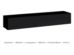 Móvel De Tv|Price Factory Conjunto de móveis para sala de estar estilo industrial SWITCH M3. Cor preta. Preto