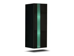 Price Factory Conjunto de móveis para sala de estar na cor preta, coleção CEPTO XXVIII, suspensos. 249cm, 8 móveis, com LEDs, moduláveis. Preto