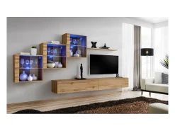Discount Price Factory Conjunto de móveis para sala de estar SWITCH XX design, cor carvalho Wotan. Castanho
