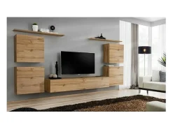 Móvel De Tv|Price Factory Conjunto de móveis para sala SWITCH IV design, cor carvalho Wotan. Castanho