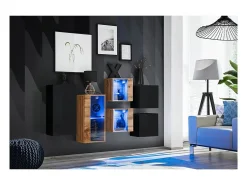 Móvel De Tv|Price Factory Conjunto de móveis para sala de estar SWITCH SBIV design. Cores e carvalho. Preto