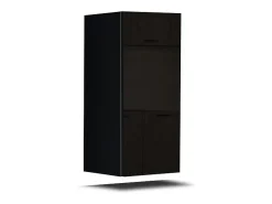 Clearance Price Factory Conjunto de móveis para sala de estar e preto da coleção CEPTO XXII. 273cm, 10 peças, LEDs, modulares. Branco