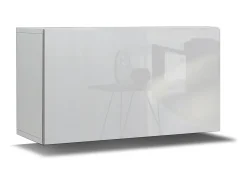 Clearance Price Factory Conjunto de móveis para sala de estar e preto da coleção CEPTO XXII. 273cm, 10 peças, LEDs, modulares. Branco