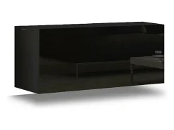 Price Factory Conjunto de móveis para sala de estar e preto, suspensos, coleção CEPTO XXV. 249cm, 6 móveis, com LEDs, modulares.^ Móvel De Tv