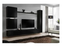Clearance Price Factory Conjunto de móveis para sala de estar SWITCH VIII, cor brilhante. Preto
