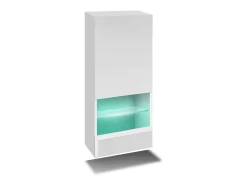 Price Factory Conjunto de móveis para sala de estar brancos, da coleção CEPTO XXIX, suspensos. 249cm, 8 móveis, com LEDs, modulares.^ Móvel De Tv