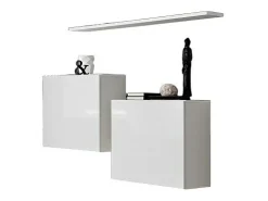 Móvel De Tv*Price Factory Conjunto de móveis para sala de estar SWITCH SBI design, na cor brilhante. Branco