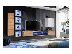 Price Factory Conjunto de móveis para sala de estar SWITCH XXVI, design em carvalho e branco.^ Móvel De Tv