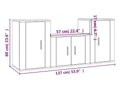 Helloshop26 Conjunto de móveis Sonoma de madeira engenheirada com 3 peças (armário aparador TV sala de estar quarto sala de TV) - 02_0024634^ Móvel De Tv