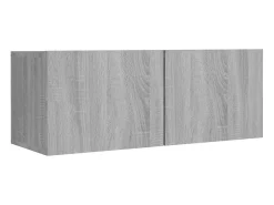 Clearance Helloshop26 Conjunto de móveis Sonoma de 8 peças em madeira engenheirada (armário aparador suporte para TV sala de estar quarto sala de TV) na cor cinza (02_0025327) Castanho