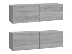 Helloshop26 Conjunto de móveis Sonoma de 3 peças em madeira engenheirada (armário aparador rack para TV sala de estar quarto sala de TV) - Cinza - 02_0024630^ Móvel De Tv