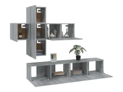 Móvel De Tv|Helloshop26 Conjunto de móveis Sonoma de madeira engenheirada com 7 peças (armário aparador suporte para TV sala de estar quarto sala de TV) - 02_0025215 Castanho