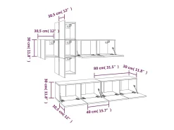 Best Helloshop26 Conjunto de móveis Sonoma de madeira engenheirada com 7 peças (armário aparador suporte para TV sala de estar quarto sala de TV) - 02_0025213 Castanho