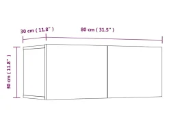 Móvel De Tv*Helloshop26 Conjunto de móveis Sonoma de madeira engenheirada com 4 peças (armário aparador suporte para TV sala de estar quarto sala de TV) - 02_0024837 Castanho