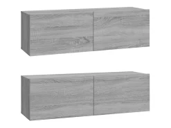Móvel De Tv*Helloshop26 Conjunto de móveis Sonoma de madeira engenheirada com 4 peças (armário aparador suporte para TV sala de estar quarto sala de TV) - 02_0024837 Castanho