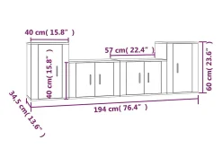 Móvel De Tv|Helloshop26 Conjunto de móveis Sonoma de madeira engenheirada com 4 peças (armário aparador suporte para TV sala de estar quarto sala de TV) - 02_0024849 Castanho