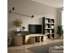 Skraut Home Conjunto de móveis TV, 370x35x186cm, Para televisores até 65