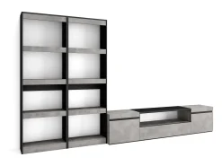 Móvel De Tv*Skraut Home Conjunto de móveis TV, 320x35x186cm, Para televisores até 80", Estante para TV, Cimento Cinzento