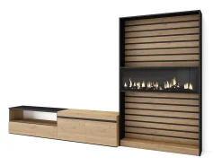 Skraut Home Conjunto de móveis TV, 310x35x186cm, Para televisores até 80
