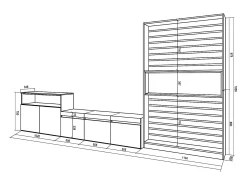 Móvel De Tv|Skraut Home Conjunto de móveis TV, 360x35x186cm, Para televisores até 65