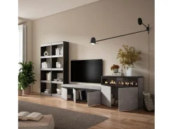 Móvel De Tv|Skraut Home Conjunto de móveis TV, 370x35x186cm, Para televisores até 65